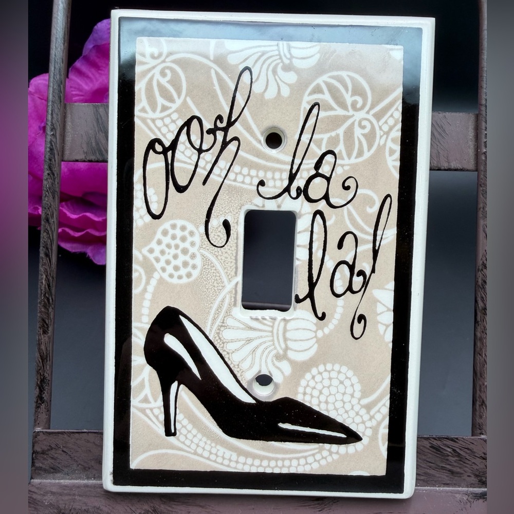 Ooh La La Light Switch Cover Black Shoe Design All Fired Up Ltd Canada Ceramic